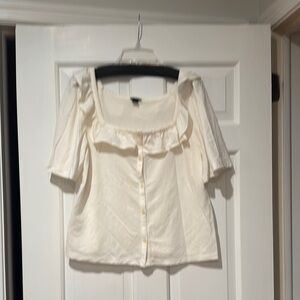Ann Taylor Women's Cream Button-Up Top